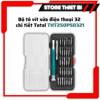 Bộ tuốc nơ vít điện tử 32 chi tiết Total THT250PS0321