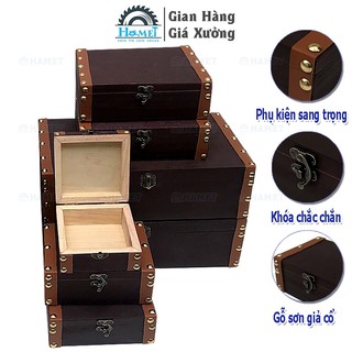  Hộp Gỗ Decor Độc Đáo Mang Vẻ Đẹp Cỗ Điển Và Sang Trọng HAMET. Hộp Gỗ Có Khóa Hình Vuông Đựng Quà Tặng Đẹp 