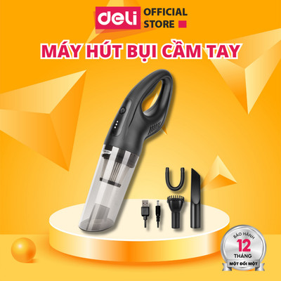 Máy Hút Bụi Cầm Tay Mini Không Dây DELI Làm Sạch Cho Ô Tô, Đồ Dùng Trong Gia Đình Nhỏ Gọn, Tiện Lợi