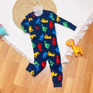 (12-24m) Body Ngủ Liền Quần Vải Cotton Mềm Mịn, Dây Kéo 2 Chiều Cho Bé - hàng xuất dư