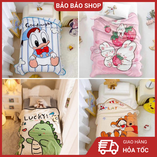 Chăn Lông Tuyết Siêu Nhẹ In Hình Doremon, Kitty Cho Bé size 100x140cm