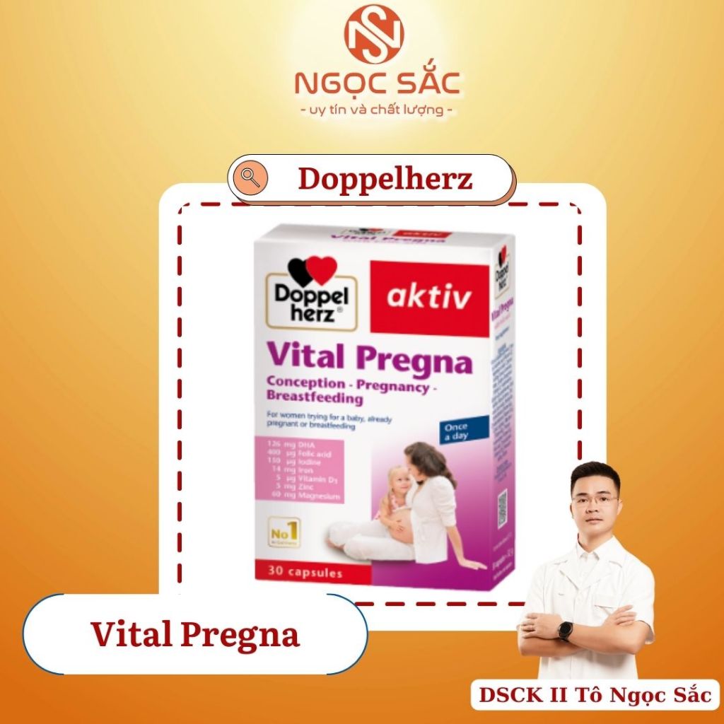 [Chính Hãng] Doppel Herz Viên Uống Vital Pregna - Hỗ Trợ Tăng Cường Sức Khỏe Cho Mẹ Bầu