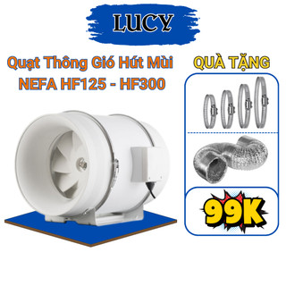 Quạt Thông Gió Hút Mùi NEFA HF125 -55W Đường Ống Tròn Động Lực Mạnh Hút Mùi Thông Gió Lõi Đồng