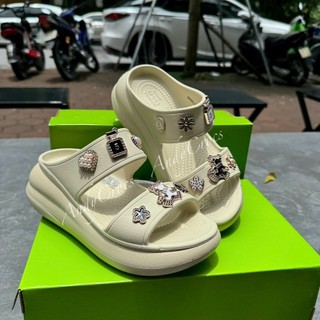  Dép Cross Đế Cao 7CM - Sandal Nữ Đế Cao, tặng kèm sẵn Charm 3D gắn dép