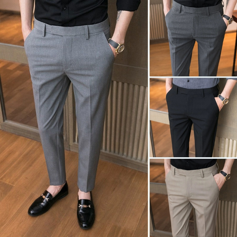 Quần âu nam công sở cao cấp Luxury dáng ôm Hàn Quốc trẻ trung Bigsize,vải chéo xịn 79 co giãn ,quần 