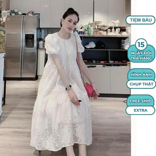 ĐẦM VÁY BẦU TIỂU THƯ DỰ TIỆC CƯỚI MÙA HÈ DÁNG SUÔNG TẦNG DÀI TRẺ TRUNG V176 - VÁY CÔNG SỞ XINH HOTTREND