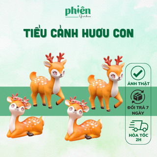 Tiểu Cảnh Hươu Con trang trí tiểu cảnh, sen đá, terrarium, Phụ kiện Tiểu cảnh mini