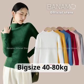 Áo len nữ Banamo Fashion len tăm cổ 3 phân nhiều màu 344