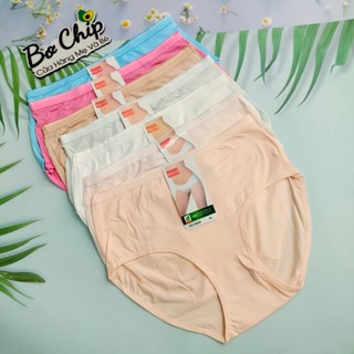 [Combo 5 - 10] Quần Lót Nữ Cotton Loại 1 Bigsize 50-85kg CẠP CAO Trơn Mềm Mịn Co Dãn 4 Chiều Mặc Siêu êm 9066 - Bơ Chip