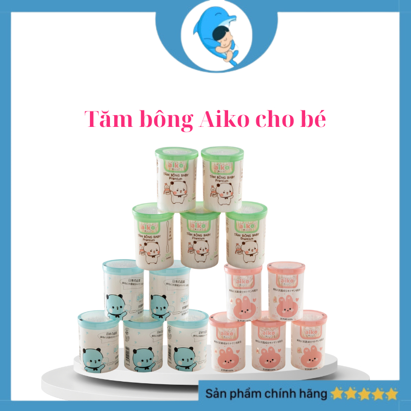 Tăm Bông Cho Bé Sơ Sinh, Tăm Bông Đa Năng Aiko Baby Premium, Bông Tự Nhiên, Vệ Sinh Tai, Mũi Cho Bé