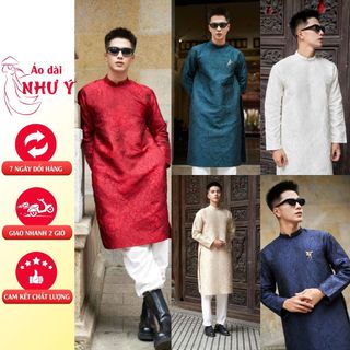 Áo dài nam truyền thống, cách tân hàng thiết kế cao cấp chuẩn form chất liệu gấm vân - Áo Dài Như Ý