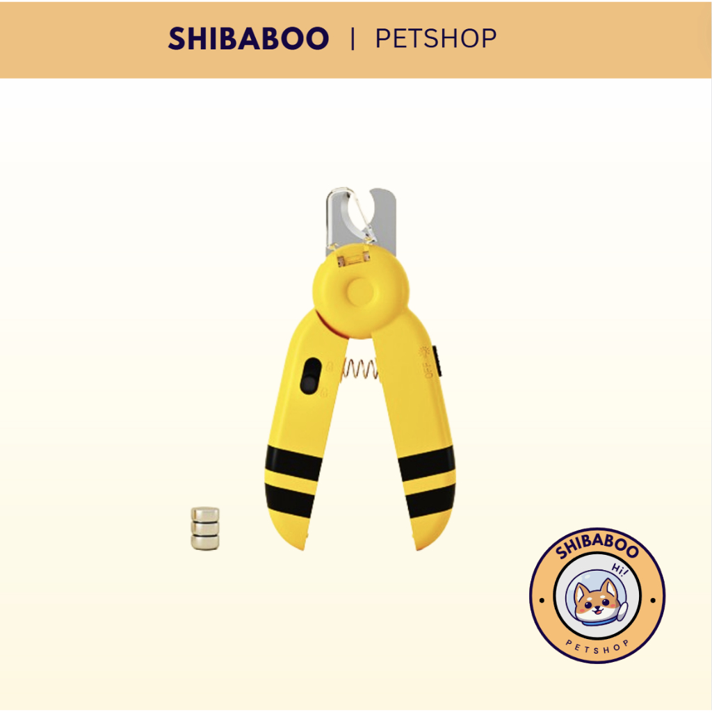 [Hỏa tốc HCM] KÌM CẮT MÓNG CHÓ MÈO CÓ ĐÈN LED HỌA TIẾT CON ONG Shibaboo