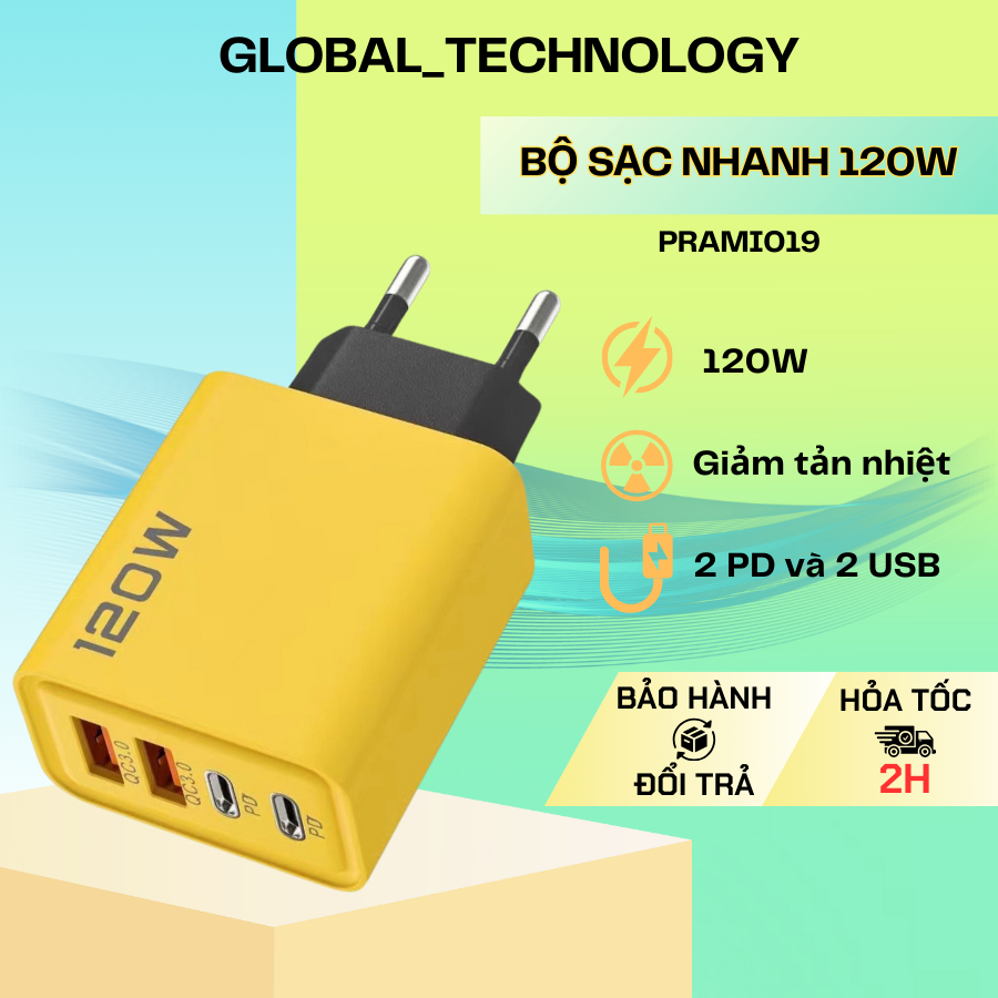 Củ Cáp Sạc 2 Đầu, 4 Đầu PRAMI - Tiện Lợi, Nhỏ Gọn - PRAMI019