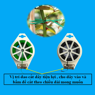 Dây buộc cành cây bọc nhựa dạng dẹp cuộn 100m lõi 0.5mm màu xanh, đen, trắng.