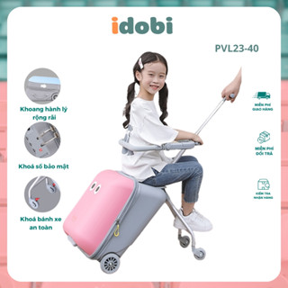 Vali xe đẩy cao cấp IDOBI 23-40 vali ghế ngồi bé trai bé gái vali kéo cho bé du lịch 2in1