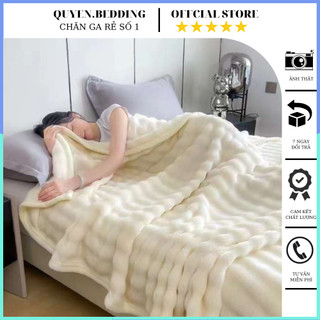 Chăn lông thỏ 2m x 2m3, Mền lông thỏ nhập khẩu cao cấp mềm mịn không rụng lông nặng 1,5kg kích thước 2m x 2m3