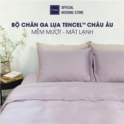 [Nhiều màu] Bộ chăn ga 4 món Tencel Châu Âu (Nệm dày <20cm) Changmi Bedding cao cấp siêu mềm mượt và mát lạnh