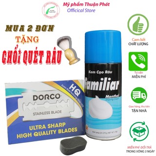 Combo bọt cạo râu chai to và 100 lưỡi dao lam Dorco loại 1