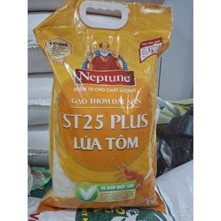 Gạo Neptune ST25 Plus Lúa Tôm Túi 5Kg dẻo mềm