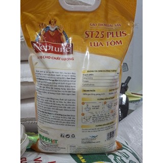 Gạo Neptune ST25 Plus Lúa Tôm Túi 5Kg dẻo mềm