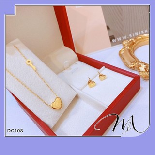 Set dây chuyền bông tai Titan không gỉ trái tim chìa khóa dễ thương - Măng’s House DC108