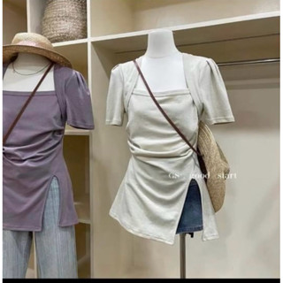 áo cổ vuông nhún eo 2 bên xẻ tà bigsize 40-120kg