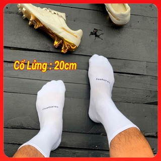 Tất đá bóng, Vớ thể thao Feetures cho nam nữ cổ lửng dài 20cm. Chất liệu 83% cotton hàng dệt kim cao cấp - Feet cổ lửng