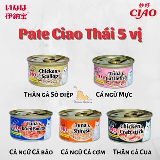 SÚP PATE CIAO LON THÁI LAN BẢN CAO CẤP 75g VỚI 5 HƯƠNG VỊ