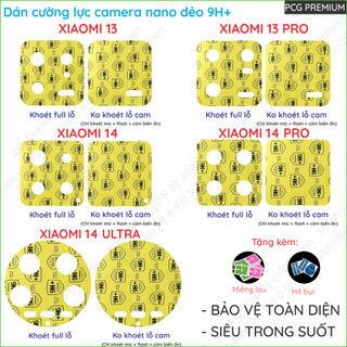 (mua 1 tặng 1) Dán cường lực camera Xiaomi 13/ 13 Pro/ Xiaomi 14/ 14 Pro/ 14 Ultra chất liệu nano dẻo chống bể kính