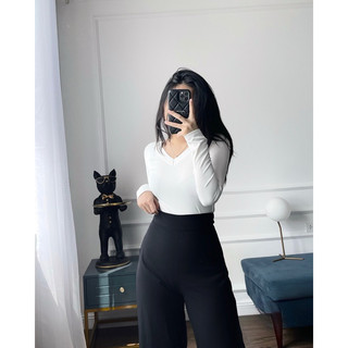 Áo thun body cổ tim tay dài