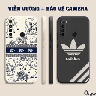 Ốp lưng Xiaomi Redmi Note 8 in hình gấu cạnh viền vuông có bảo vệ camera