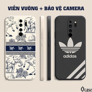 Ốp lưng Xiaomi Redmi Note 8 Pro / Redmi 9 in hình gấu cạnh viền vuông có bảo vệ camera