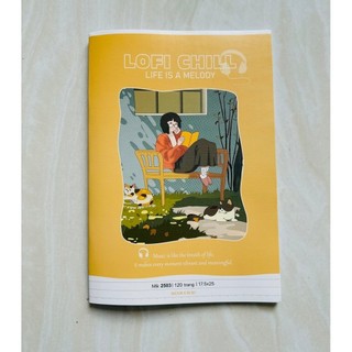 Vở kẻ ngang Minh Châu 80/120 /200 trang ghim gáy bộ Lofi chill nhiều màu sắc DL 60gsm MC2501