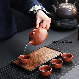 Bộ ấm chén gốm tử sa Nghi Hưng (kèm Hộp Quà Tặng)