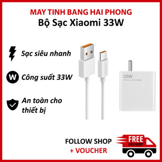 Bộ cáp, sạc Xiaomi 33w Turbo Charge Củ sạc xiaomi và dây sạc Type C lõi cam AGV