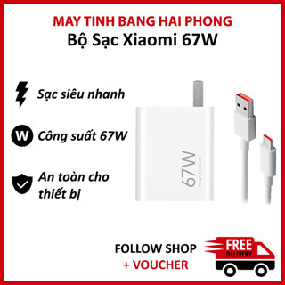 Bộ cáp, sạc Xiaomi 67W Mi Turbo Charge Củ sạc xiaomi và dây sạc xiaomi Type C lõi cam AGV