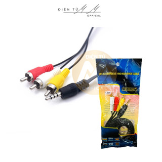  Dây tín hiệu AV 3.5 ra 3 bông sen màu đen   1 bịch 1 sợi   