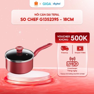 Nồi cán dài tefal so chef g1352395 - 18cm - nắp kính - chống dính