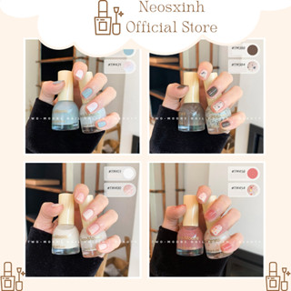 Sơn Móng Tay Tự Khô Two-Moons SET 2 LỌ #2 Trắng Nước Gạo Thỏ Hạt Kim Tuyến Nude Đen Trắng Pastel - Neosxinh Nails