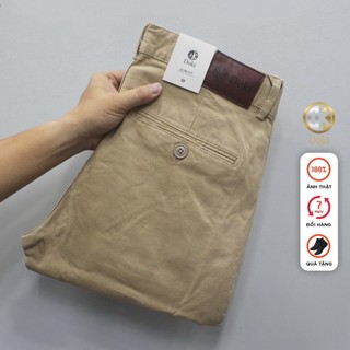 Quần kaki nam cao cấp màu vàng kem kc, quần kaki túi chéo dáng đứng ôm nhẹ, chất vải co giãn - doki