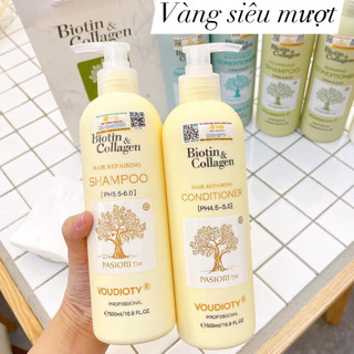CẶP DẦU GỘI BIOTIN COLLAGEN VÀNG  PHỤC HỒI .GIẢM  RỤNG TÓC 500ML