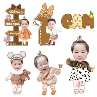 Hình Chibi, khung để  bàn Cho Bé Yêu trang trí sinh nhật