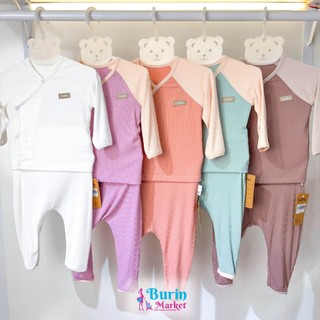 Bộ sơ sinh cài chéo liền thân COOKIE cho bé size 0-3m & 3-6m- quần áo sơ sinh- Burin Market