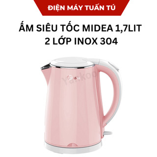  Ấm đun siêu tốc,bình đun nước  Midea MK-HJ1705B hai lớp INOX 304 an toàn cho sức khỏe. HÀNG NỘI ĐỊA TRUNG 