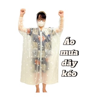 Áo mưa dây kéo, áo mưa ích kỷ, áo mưa măng tô, áo mưa vải eva có khoá kéo và nút cài phía trước, áo đi mưa