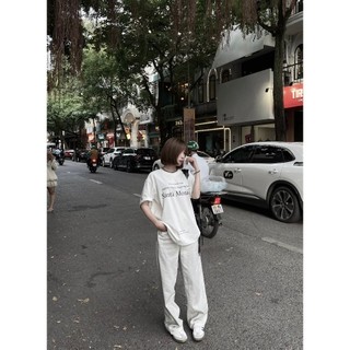 Áo phông trắng CHAO CHAO áo phông t1 100% cotton form rộng đủ size m l