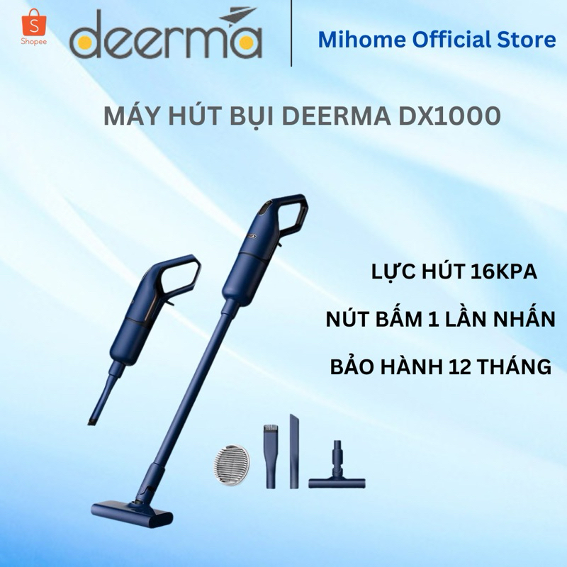 Deerma Máy Hút Bụi  DX1000 Lực Hút 16000Pa Siêu Mạnh  - Máy hút bụi cầm tay