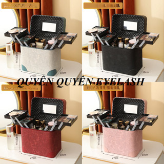 Cốp đựng đồ nail,nối mi,phun xăm,.. (18 x 24 x28 cm) da PU Kháng Nước -DỤNG CỤ NỐI MI_QUYÊN QUYÊN