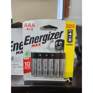 Vỉ 6 viên pin đũa AAA Energizer MAX E92 BP4+2 hàng chính hãng có logo môi trường xanh