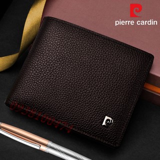 Ví da Pierre Cardin chính hãng màu nâu da bò thật ví ngang PCJ0016